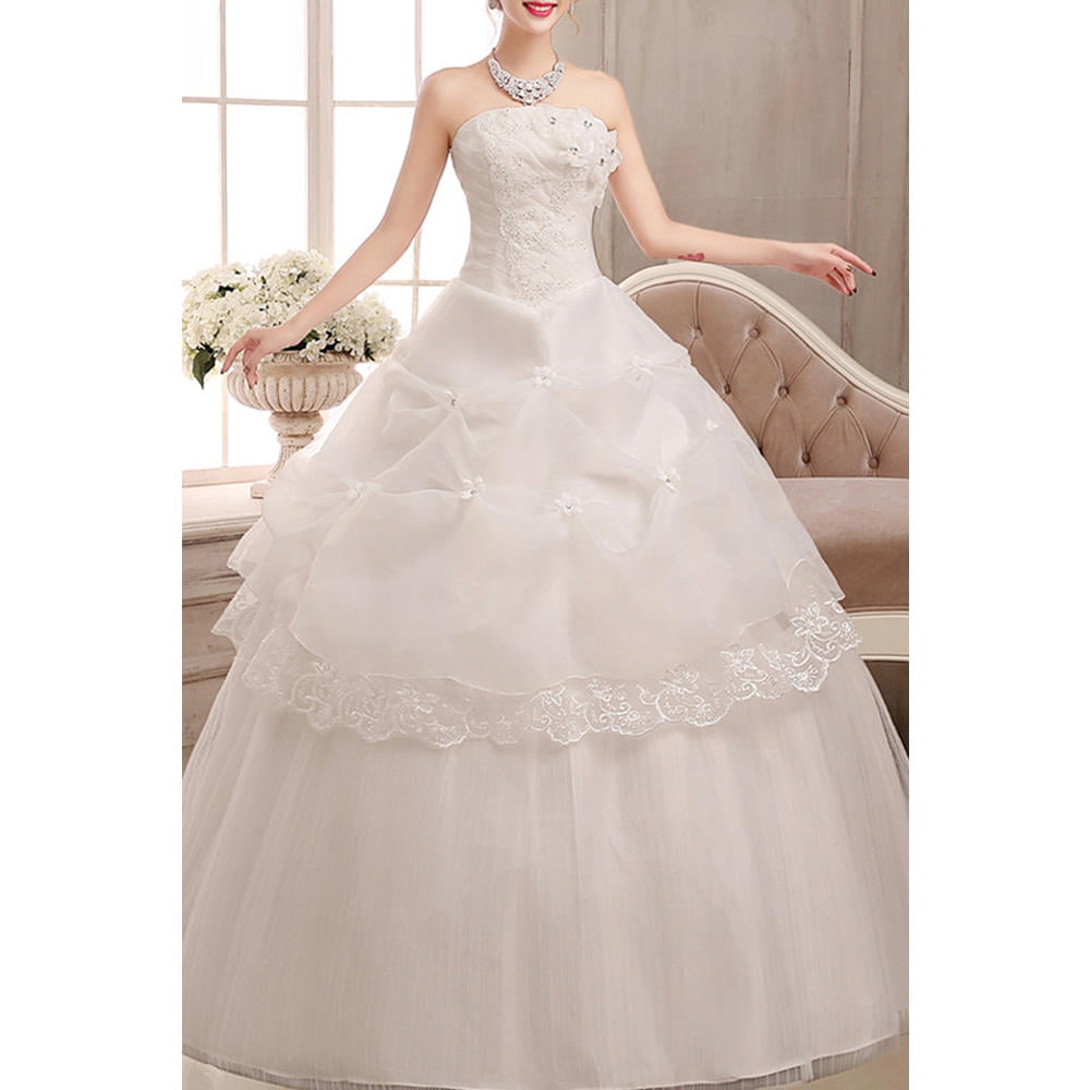 Off the Shoulder Flower Wedding Dress
